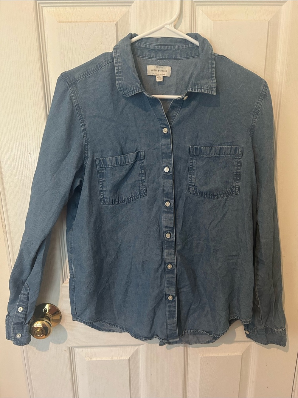Lucky Brand Light Blue Denim Button-Down Shirt